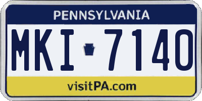 PA license plate MKI7140