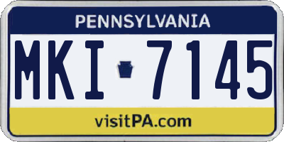 PA license plate MKI7145
