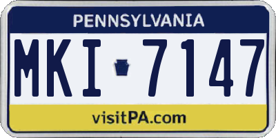 PA license plate MKI7147