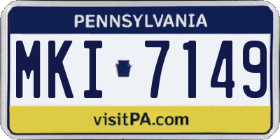 PA license plate MKI7149