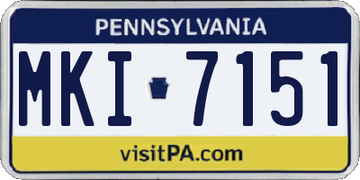 PA license plate MKI7151
