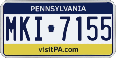 PA license plate MKI7155