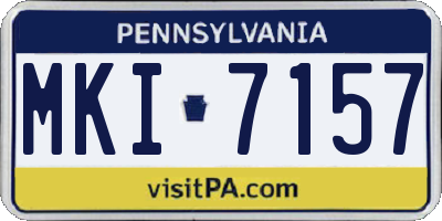 PA license plate MKI7157
