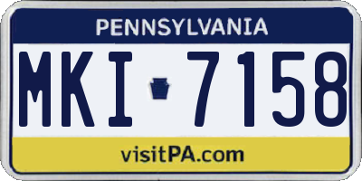 PA license plate MKI7158