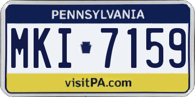 PA license plate MKI7159
