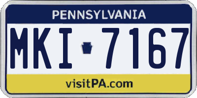 PA license plate MKI7167