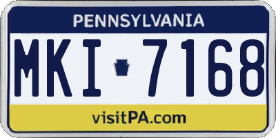 PA license plate MKI7168