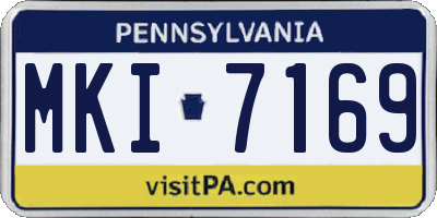 PA license plate MKI7169