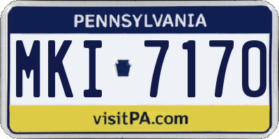 PA license plate MKI7170