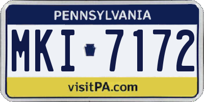 PA license plate MKI7172