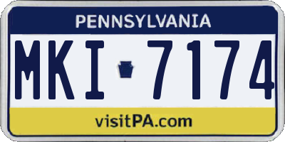 PA license plate MKI7174