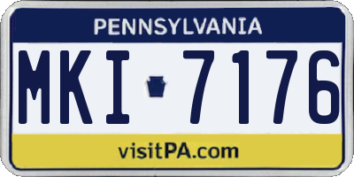 PA license plate MKI7176