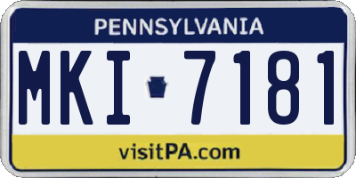 PA license plate MKI7181