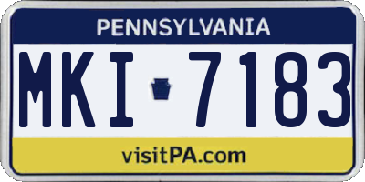PA license plate MKI7183