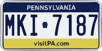 PA license plate MKI7187