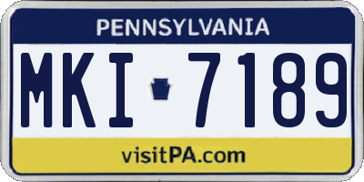PA license plate MKI7189