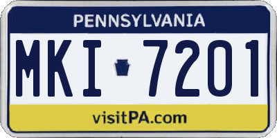 PA license plate MKI7201