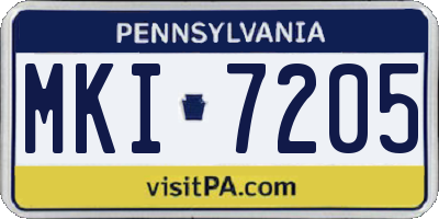 PA license plate MKI7205