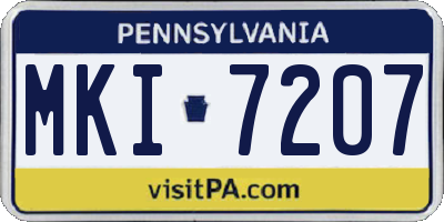 PA license plate MKI7207