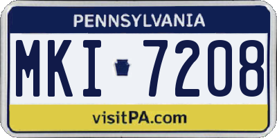 PA license plate MKI7208