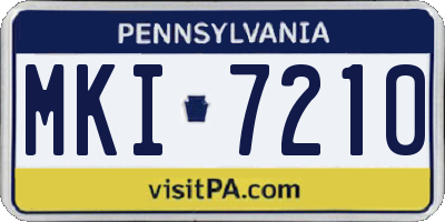 PA license plate MKI7210