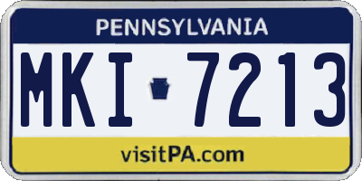 PA license plate MKI7213