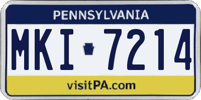PA license plate MKI7214