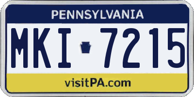 PA license plate MKI7215