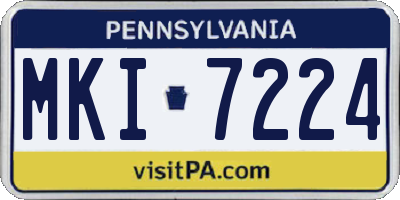 PA license plate MKI7224