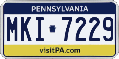 PA license plate MKI7229