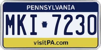 PA license plate MKI7230