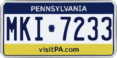 PA license plate MKI7233