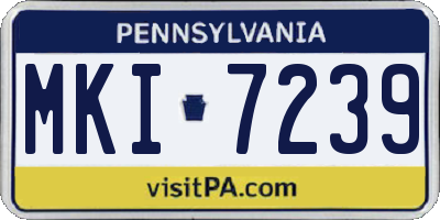PA license plate MKI7239
