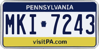 PA license plate MKI7243