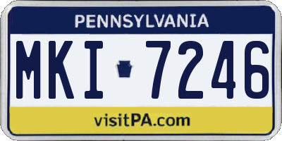 PA license plate MKI7246