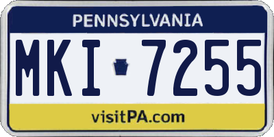 PA license plate MKI7255