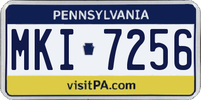 PA license plate MKI7256