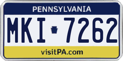 PA license plate MKI7262