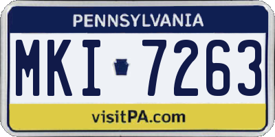PA license plate MKI7263