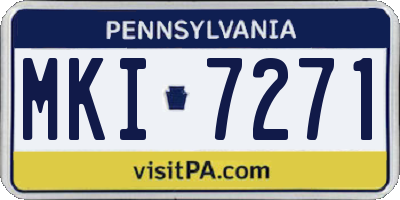PA license plate MKI7271