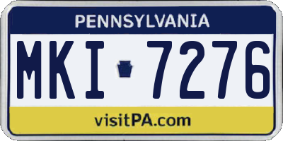 PA license plate MKI7276