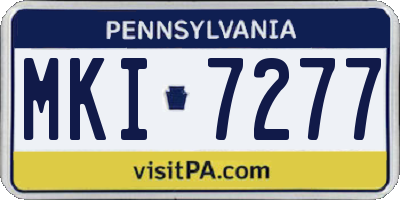 PA license plate MKI7277
