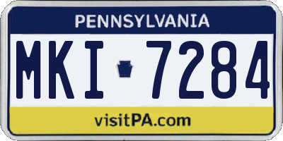 PA license plate MKI7284