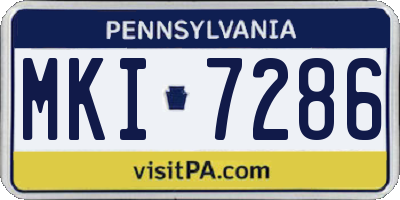 PA license plate MKI7286