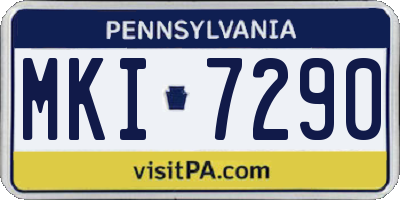 PA license plate MKI7290