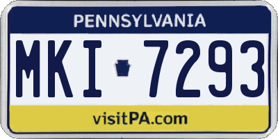 PA license plate MKI7293
