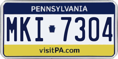 PA license plate MKI7304