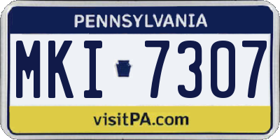 PA license plate MKI7307