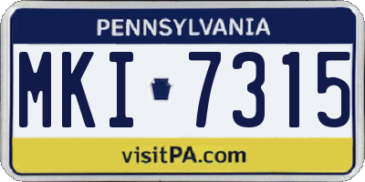 PA license plate MKI7315