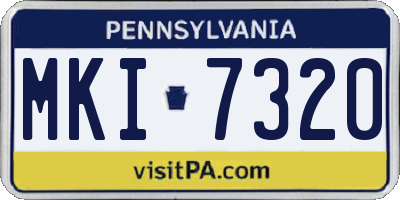 PA license plate MKI7320